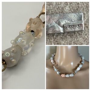 Vintage Anne-Marie Chagnon Montreal Blown Glass Statement Necklace